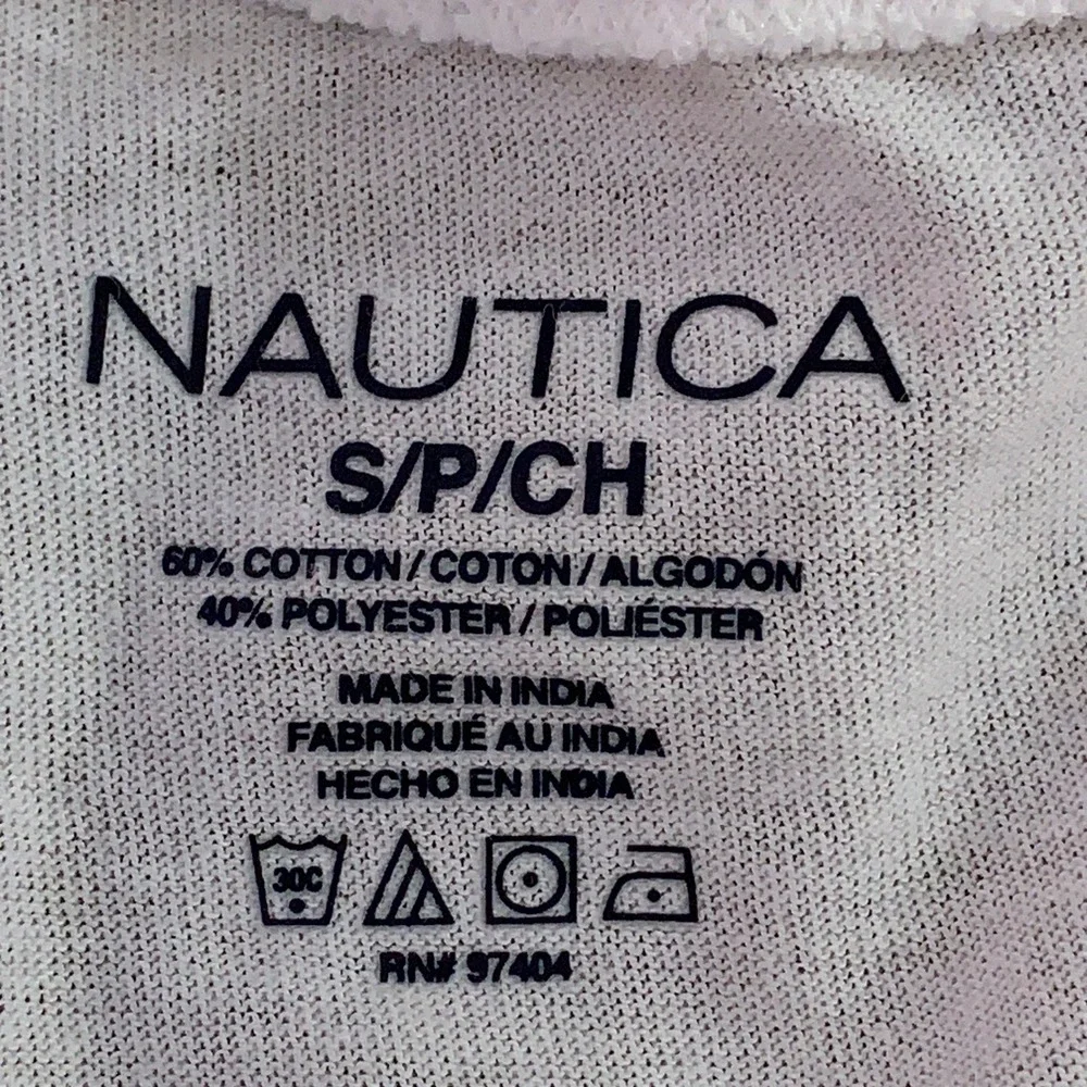 Nautica Mens Small White 5-Pack V-Neck Logo Cotton Blend T-Shirts New